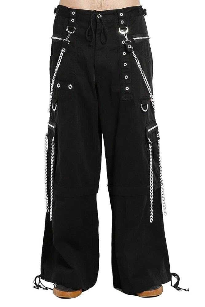 パンツ GLAMOROUS Bondage belt pants Men's Black Gothic Bondage Pant Rock Hard Trouser Heavy